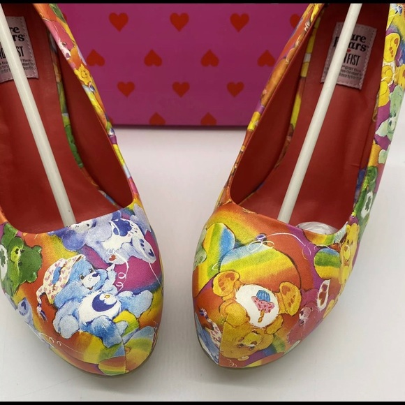 NEW CARE BEARS Kawaii Platform Heel Shoes Lots A Rainbows - Picture 4 of 7